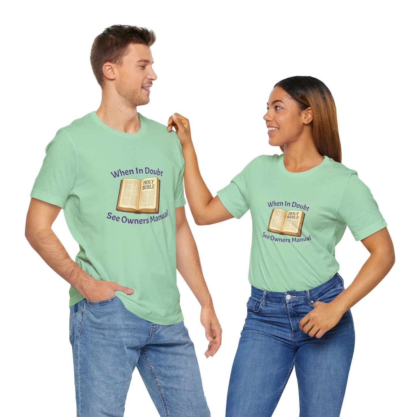 When in Doubt Consult Owners Manual Tee - Unisex Christian Shirt, Faith T-Shirt, Bible Verse Tee, Gift for Believers, Casual Church Wear