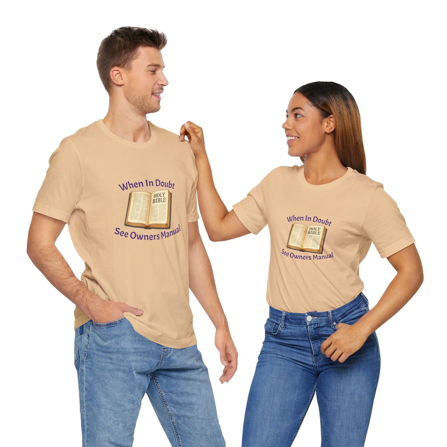 When in Doubt Consult Owners Manual Tee - Unisex Christian Shirt, Faith T-Shirt, Bible Verse Tee, Gift for Believers, Casual Church Wear