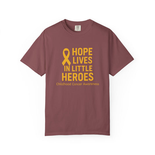 Childhood Cancer Awareness T-Shirt, Unisex Hope in Little Heroes Tee, Support Shirt, Gift for Awareness Events, Inspirational Apparel