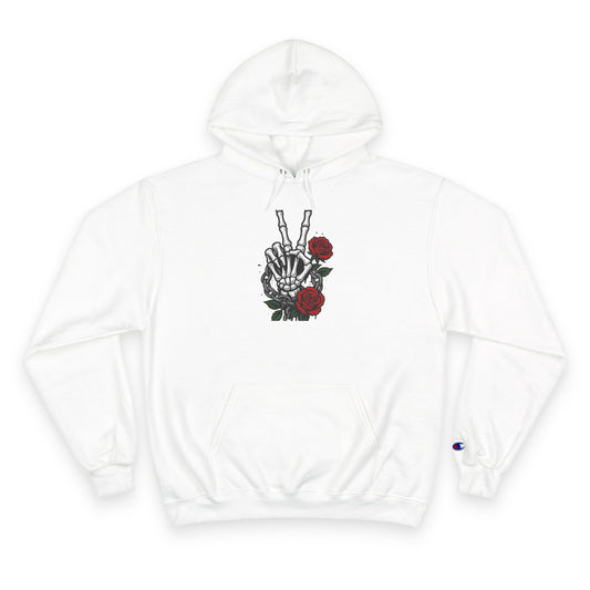Skeleton Peace and Roses Champion Hoodie