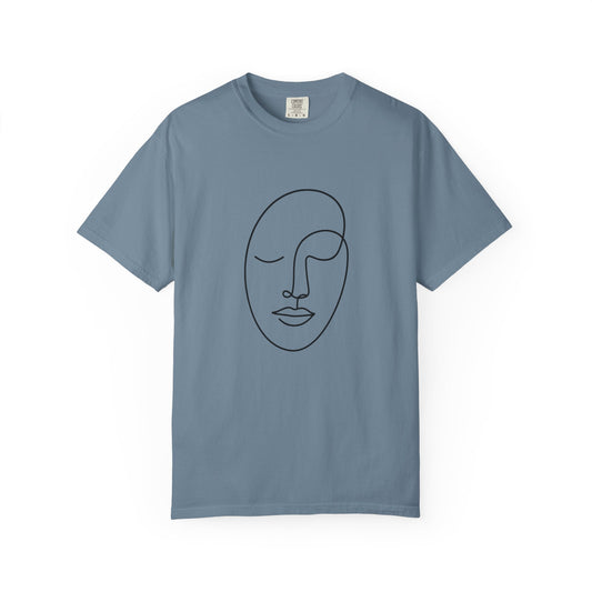Minimalist Face Line Art T-Shirt, Unisex Graphic Tee for Art Lovers, Casual Wear, Modern Gift Idea