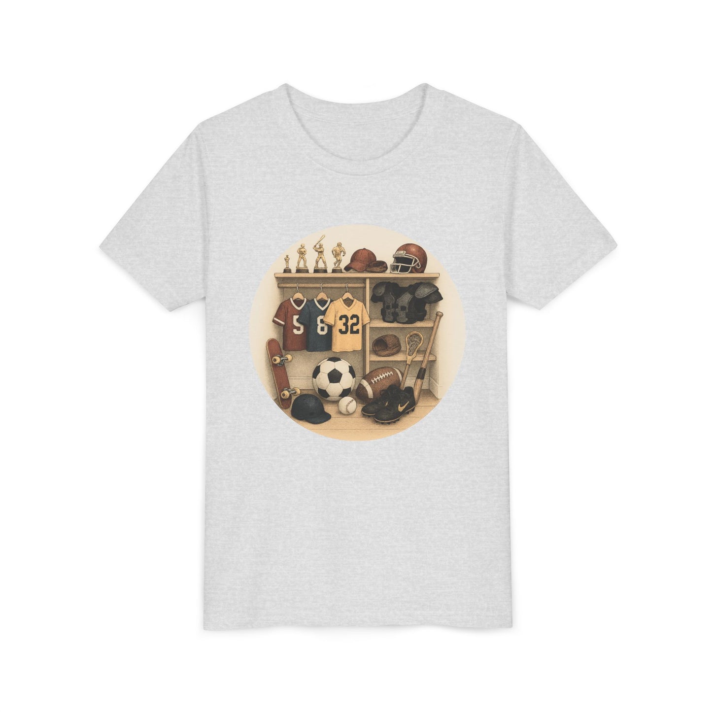 Sports-Themed Youth Short Sleeve Tee | Perfect for Active Kids, Team Spirit, Everyday Wear, Sporty Style